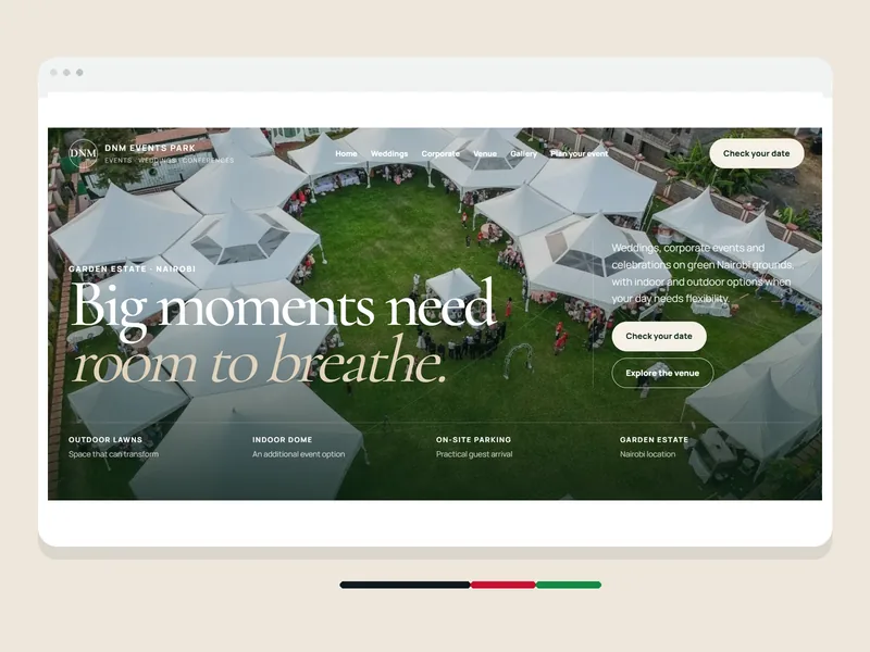 DNM Events Park website screenshot