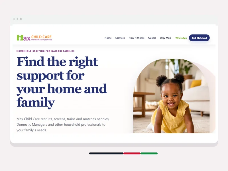 Max Child Care website screenshot