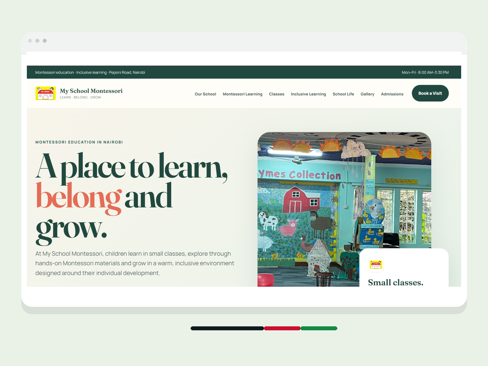 My School Montessori website screenshot